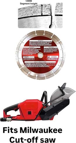 9'' Segmented Diamond Blade fits Milwaukee 2786-20 M18 Fuel 9" Cut-Off Saw (5 Pack) in Saudi Arabia