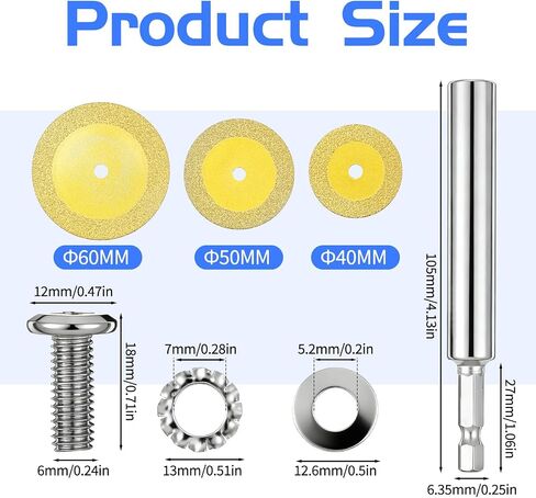 4 PCS Diamond Cutting Blade Wheel, Mini Glass Cuttings Disc with 1/4" Hex Shank, 1mm Ultra-Thin Diamond Cutting Blade Wheel for Tile Crystal Glass Cutter Tool in Saudi Arabia