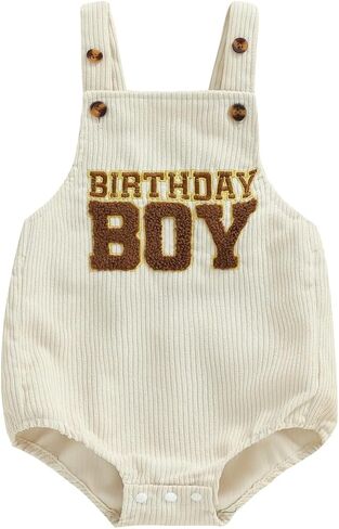 Baby Boy Girl First Birthday Outfit 1 Year Old Clothes One Sleeveless Shirt Bodysuit Overalls Jumpsuit Cute Outfits in Saudi Arabia