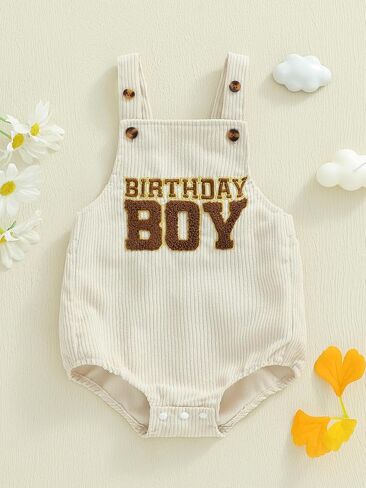 Baby Boy Girl First Birthday Outfit 1 Year Old Clothes One Sleeveless Shirt Bodysuit Overalls Jumpsuit Cute Outfits in Saudi Arabia