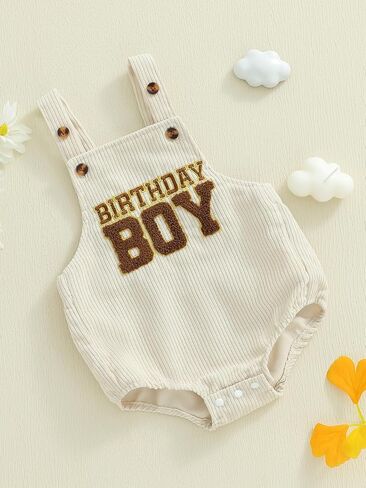 Baby Boy Girl First Birthday Outfit 1 Year Old Clothes One Sleeveless Shirt Bodysuit Overalls Jumpsuit Cute Outfits in Saudi Arabia