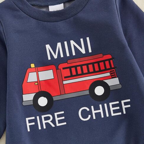 رومبير صغير للأطفال من Fire Chief للأطفال الرضع بأكمام طويلة، سويت شيرت فضفاض على شكل شاحنة إطفاء، ملابس لحديثي الولادة في الخريف والشتاء in Kuwait