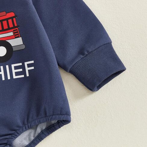 رومبير صغير للأطفال من Fire Chief للأطفال الرضع بأكمام طويلة، سويت شيرت فضفاض على شكل شاحنة إطفاء، ملابس لحديثي الولادة في الخريف والشتاء in Kuwait