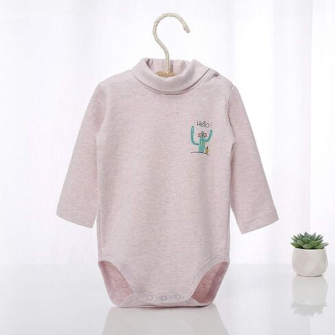 Infant Baby Boys Girls Long Sleeves Thermal Onesies Turtle-Neck Baby Bodysuit Fall Winter Clothes Outfit in Saudi Arabia