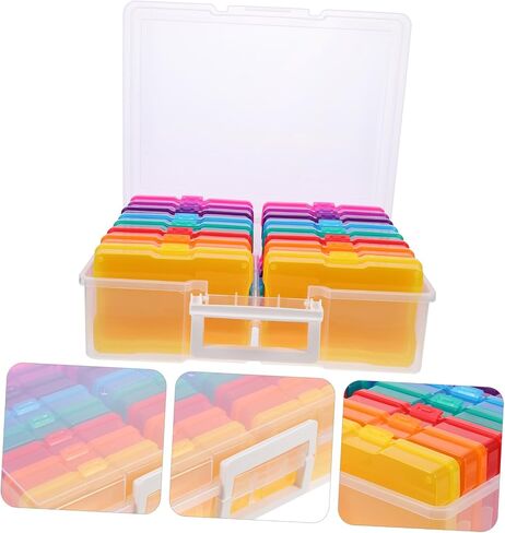 Compartment Photo Organizer Box with Durable Plastic Portable Multi Use Storage Container for Household Pictures Crafts and Gift Giving in Saudi Arabia