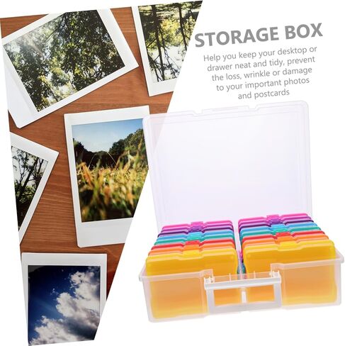 Compartment Photo Organizer Box with Durable Plastic Portable Multi Use Storage Container for Household Pictures Crafts and Gift Giving in Saudi Arabia