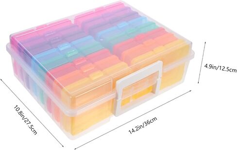 Compartment Photo Storage Box with Colorful Portable Organizer Durable Plastic Cards and Postcards Carry Case for Household Photo and Greeting Card Classification in Saudi Arabia