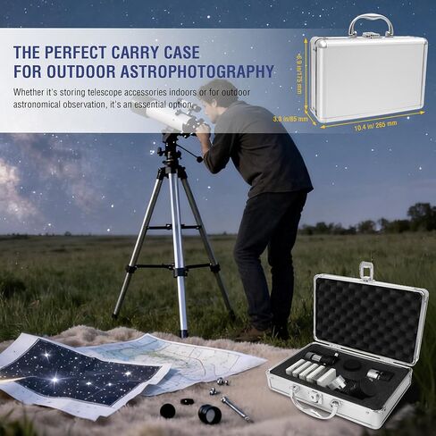 Alstar Telescope Eyepiece Case Fits 1.25 Inch Telescope Eyepiece Kit, Barlow Lens, Diagonal Mirror, Filters and Telescope Adapters, Aluminium Storage Carrying Case Secure Accessories Safely in Saudi Arabia