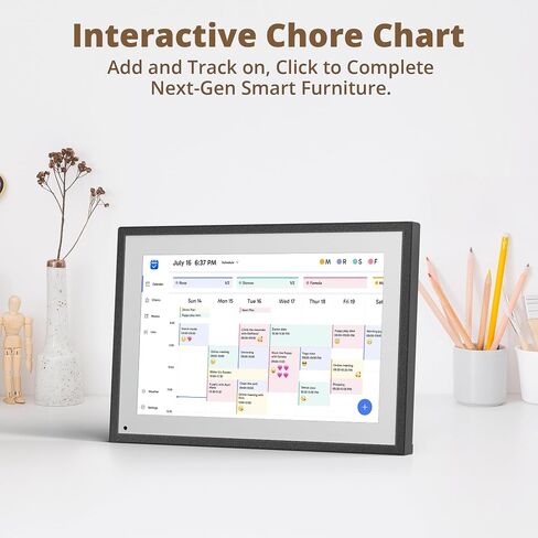 Dragon Touch 10.1 inch Digital Calendar Chore Chart – Interactive Touchscreen,Digital Picture Frame Smart Family Planner, Hearth Display Desk Digital Calendar Seamless Scheduling Black in Saudi Arabia