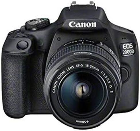 كاميرا Canon EOS 2000D DSLR مع عدسة II مقاس 18-55 مم وحزمة البداية: بطاقة ذاكرة SD Ultra سعة 32 جيجابايت SDHC + حقيبة حمل الكاميرا + مرشح الأشعة فوق البنفسجية + حافظة غطاء العدسة + المزيد (متجدد) in Kuwait