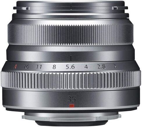 عدسة Fujifilm XF مقاس 35 مم f/2 R WR، فضية، حزمة مع طقم مرشح 43 مم، حقيبة عدسة، طقم تنظيف، حبل غطاء العدسة، مجموعة برامج الكمبيوتر in Kuwait