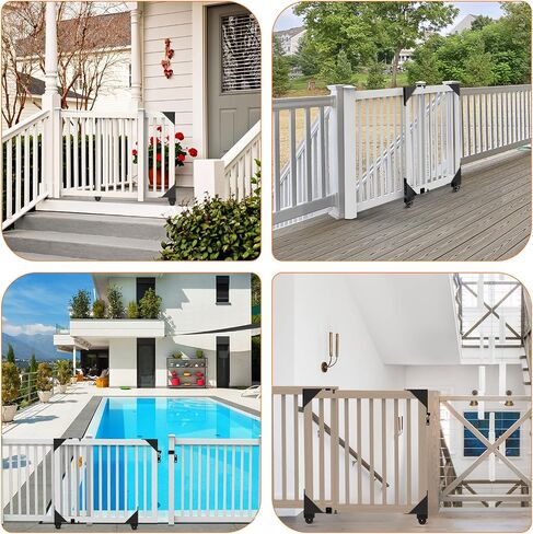 Sliding Gate Kit - Heavy Duty Rolling Gate Hardware Kit for Wooden Fence, Anti-Sag Design with Smooth Wheels, Easy DIY Installation for Porch, Pool, Barn Deck Gate (Black) in Saudi Arabia