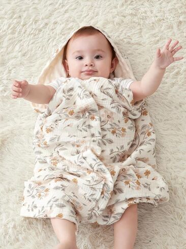 Baby Blankets for Girls Boys, Receiving Baby Blanket with Double Layer Soft Plush, Minky Muslin Cotton Front and Dotted Backing 30"x40", Yellow Flower in Saudi Arabia