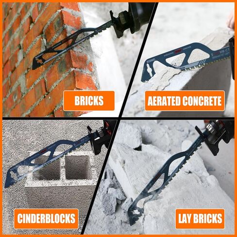 18 Inch Masonry Reciprocating Saw Blade, 32 TPI Teeth Tipped Cutting Reciprocating Saw Blade, Concrete Blades for Cutting Red Brick, Light Brick, Aerated Concrete, Porous Concrete, Cinder Block in Saudi Arabia