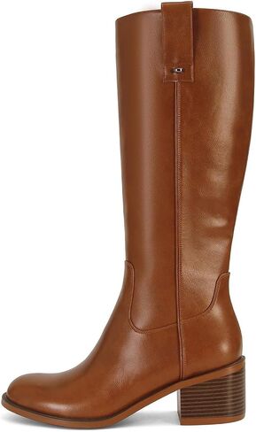 Knee High Boots Women Chunky Heel Round Toe Campus Boots Comfortable Low Block Heel Tall Riding Boots With Side Zipper in Kuwait