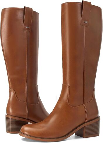 Knee High Boots Women Chunky Heel Round Toe Campus Boots Comfortable Low Block Heel Tall Riding Boots With Side Zipper in Kuwait