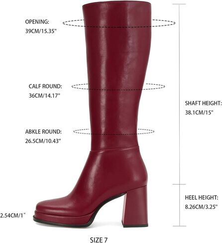 Knee High Boots Women Chunky Heel Round Toe Campus Boots Comfortable Low Block Heel Tall Riding Boots With Side Zipper in Kuwait