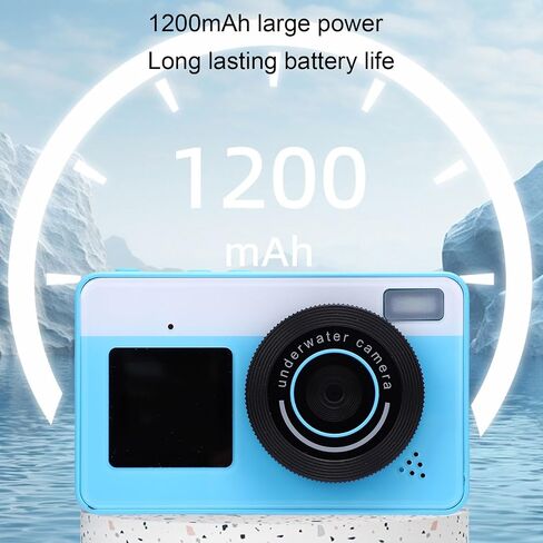 PUSOKEI 4K Digital Camera 48MP, 3 Miles Underwater IP68 Dual Screen Vlogging Camera for Teens Beginners, 18x Optical Zoom, 1200mAh Rechargeable (Blue) in Saudi Arabia