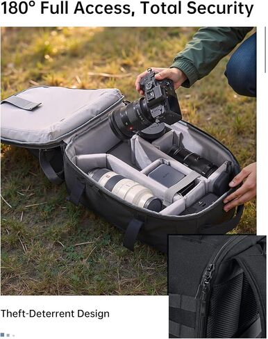 llano 22L Large Hardshell Camera Backpack Case, Camera Bags for Photographers Compatible with DSLR and Mirrorless Cameras,for Sony Canon Nikon Fujifilm with Laptop Compartment,Travel and Outdoor in Saudi Arabia