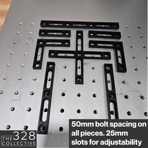 Laser Engraver Fence Kit for Galvo Lasers – 8 Piece Fixture & Guide Set with 6mm Bolts, Fits 25mm Pattern Tables in Saudi Arabia