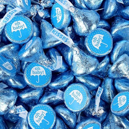 Blue Baby Shower Hershey's Kisses Candy 100 Pack- Oh Baby! - Assembled in Saudi Arabia