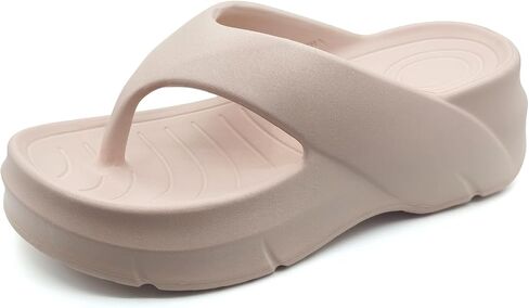 Solaud Women's Platform Flip Flops With Arch Support Summer Chunky Heeled Slides Casual Comfortable Wedge High Slip on Beach Sandals Thong Slippers in Saudi Arabia
