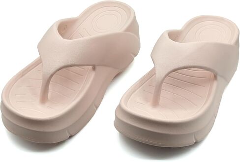 Solaud Women's Platform Flip Flops With Arch Support Summer Chunky Heeled Slides Casual Comfortable Wedge High Slip on Beach Sandals Thong Slippers in Saudi Arabia