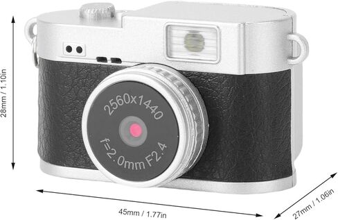 كاميرا Dpofirs Mini Keychain، 1080P 2MP HD كاميرا رقمية صغيرة ريترو صغيرة محمولة ومسجل فيديو مدمج لتسجيل دراسة السفر، 128 جيجابايت قابلة للتوسيع (بني) in Kuwait