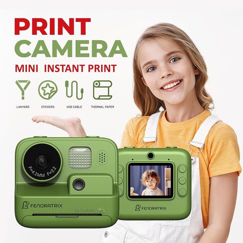 Instant Print Camera for Kids – No Ink Needed, 2.4" Screen, Selfie & 1080P Video, 10X Zoom, 3 Paper Rolls, Stickers & Markers, Fun Creative Gift for Boys & Girls Ages 3 4 5 6 7 8 9 10 – FENORATRIX RED in Saudi Arabia