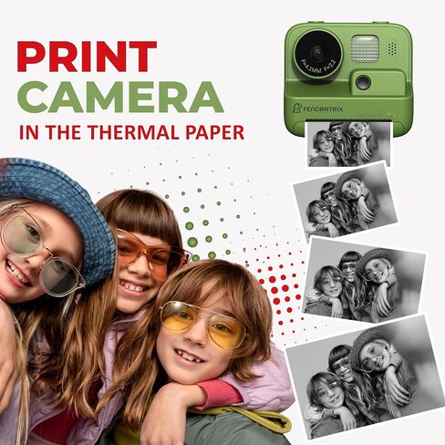 Instant Print Camera for Kids – No Ink Needed, 2.4" Screen, Selfie & 1080P Video, 10X Zoom, 3 Paper Rolls, Stickers & Markers, Fun Creative Gift for Boys & Girls Ages 3 4 5 6 7 8 9 10 – FENORATRIX RED in Saudi Arabia