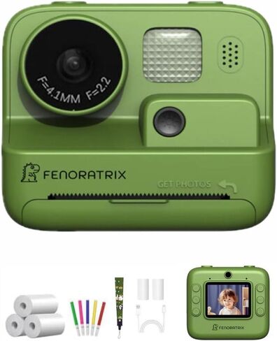 Instant Print Camera for Kids – No Ink Needed, 2.4" Screen, Selfie & 1080P Video, 10X Zoom, 3 Paper Rolls, Stickers & Markers, Fun Creative Gift for Boys & Girls Ages 3 4 5 6 7 8 9 10 – FENORATRIX RED in Saudi Arabia