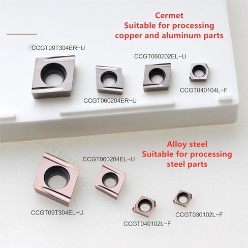 10 قطعة CCGT030102L-F CCGT040102L-F CCGT060202ER-U CCGT09T302ER-U GMH25 CNC مخرطة القاطع قطع كربيد إدراج تحول (CCGT030104L-F GMH25) in Kuwait