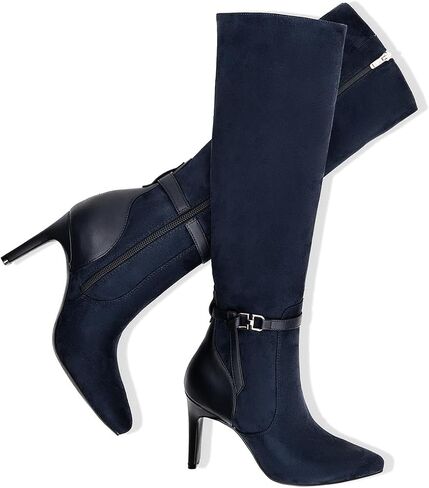 Women's Knee High Boots Women Mid Heel Pointed Toe Tall Boots for Women High Heel Side Zipper with Buckle Bow Knots Long Boots for Fall Winter for Fall Winter in Kuwait