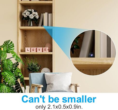 Smallest Wireless WiFi IP Camera,Tiny Spy Camera,HD1080P Video Recording Live Feed,Baby Monitor,Nanny Cam,Pet Cam with Night Vision,Motion Detection,Cloud Storage for Security with iOS/Android APP in Saudi Arabia