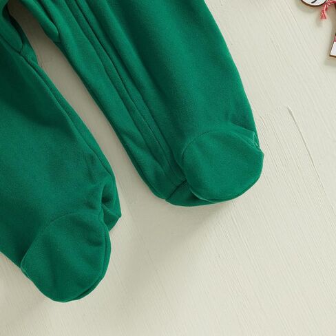 Newborn Baby Girl Boy Christmas Outfit Letter Print Long Sleeve Footie Romper Jumpsuit Fall Winter Clothes in Saudi Arabia