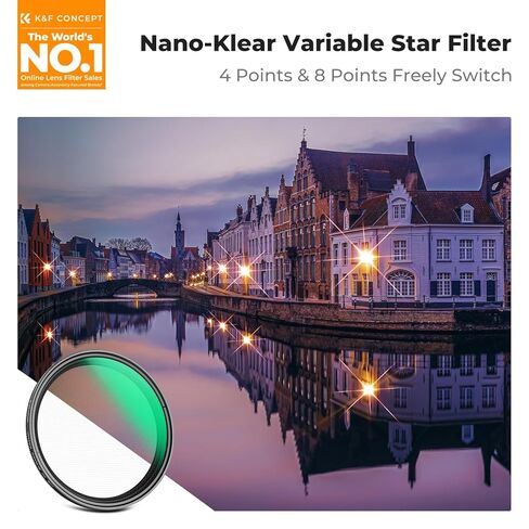 77mm Black Diffusion 1/4 Effect & 4-8 Points Variable Star Filter Cross Screen Starburst Filter in Saudi Arabia