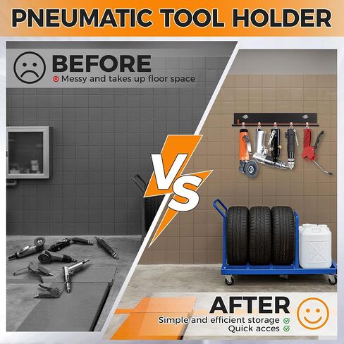 Air Tool Pneumatic Tool Holder,Wall Mount Air Tool Rack,Lockable Air Tool Hanger for Garage Shop Storage Organize,Fit 1/4" Standard Connection Accessories,Comes with Five Slots in Saudi Arabia