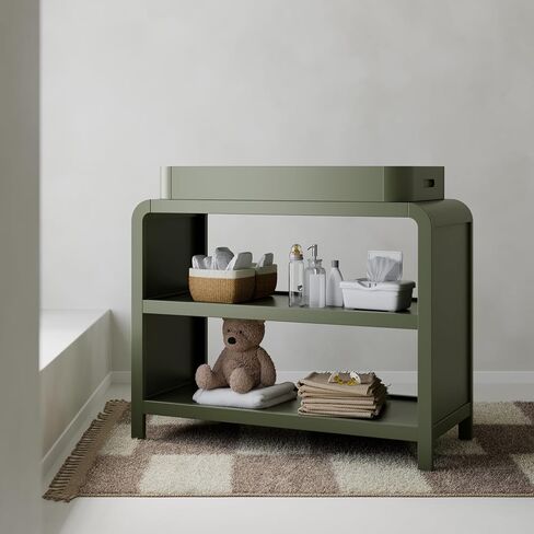Storkcraft Santos Changing Table (Olive) – GREENGUARD Gold Certified Baby Changing Table, Solid Wood Changing Table for Baby, Removable Changing Topper Fits Standard-Size Changing Pad in Kuwait