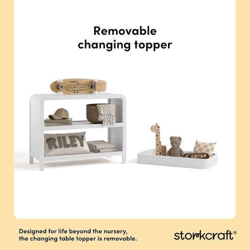 طاولة تغيير الأطفال Storkcraft Santos (زيتوني) - طاولة تغيير الأطفال المعتمدة من GREENGUARD الذهبية، طاولة تغيير الطفل من الخشب الصلب، غطاء تغيير قابل للإزالة يناسب وسادة تغيير الحجم القياسي in Saudi Arabia