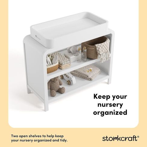 طاولة تغيير الأطفال Storkcraft Santos (زيتوني) - طاولة تغيير الأطفال المعتمدة من GREENGUARD الذهبية، طاولة تغيير الطفل من الخشب الصلب، غطاء تغيير قابل للإزالة يناسب وسادة تغيير الحجم القياسي in Saudi Arabia