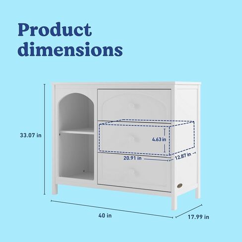 Graco Olivia 6 Drawer Double Dresser (Hazelnut) – GREENGUARD Gold Certified Storage for Baby and Kids Bedroom, Interlocking Drawer System, Anti-Tip Kit Included in Saudi Arabia