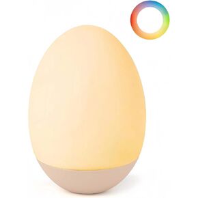 Egg Baby Night Light for Nursery & Breastfeeding – Portable Touch Light with 7 RGB Colors, Stepless Dimming, Rechargeable, BPA-Free Soft Silicone, Compact Lamp for Kids & Newborns in Saudi Arabia