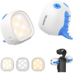 TELESIN Mini Monster Magnetic 2-Pack Fill Light Kit for DJI Osmo Pocket 3 12H Battery Life & 3-Level Adjustable Brightness LED Light with Fill Light Bracket for Vlogging and Travel in Saudi Arabia