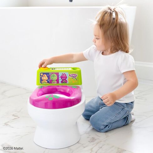 Barney Potty Trainer, Floor Potty Chair with Sounds, Removable Toilet Topper, Tracking Chart & Storage for Toddler Potty Training in Saudi Arabia
