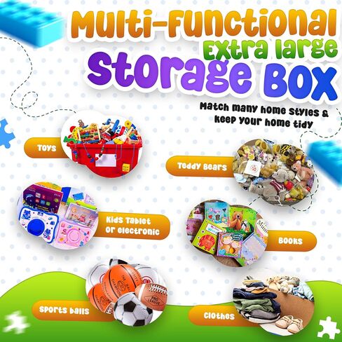 Extra Large Toys Box Toys Storage Organizer for Kids – 40"x13"x16" Collapsible Dinosaur Toy Box with 3 Lids Dividers and Side Mesh Pockets for Playroom Toy Storage in Saudi Arabia