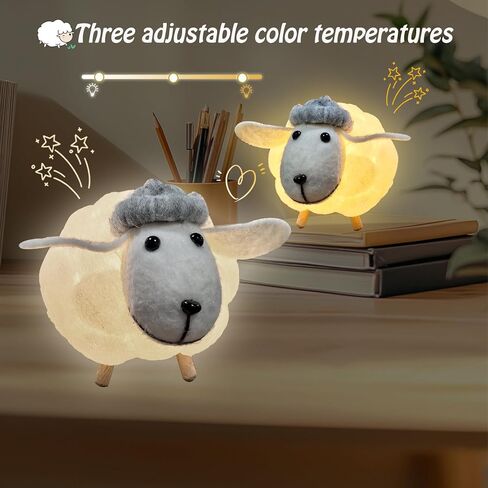 Small 3D Cute Sheep Lightning Night Light Warm White Changing Night Light NO DIY Decorations for Adults and Kids Indoor Home Bedroom in Saudi Arabia