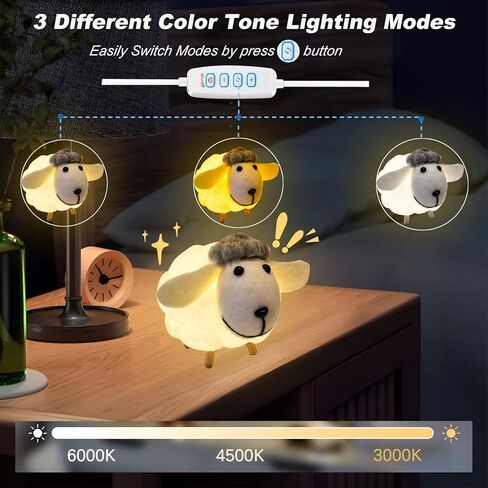 Small 3D Cute Sheep Lightning Night Light Warm White Changing Night Light NO DIY Decorations for Adults and Kids Indoor Home Bedroom in Saudi Arabia