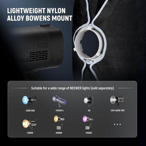 طقم Softbox مستطيل من NEEWER، صندوق ناعم بشريط مقاس 12 بوصة × 47 بوصة مع ناشرات ضوئية للتصوير الفوتوغرافي في الاستوديو وتسجيل الفيديو وإضاءة البث المتدفقة المتوافقة مع Aputure 120d المتوافقة مع Godox SL60w وNS94P in Kuwait
