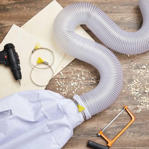 Dust Collector Bag Set Include1 Dust Bag, 1 Heavy PVC Collection Hose 4''x4'' and 4 Hose Clamp for Household Cleaning Industrial Vacuum Systems, Lawn Tractors in Saudi Arabia
