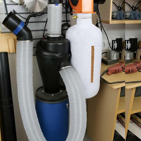 Dust Collector Bag Set Include1 Dust Bag, 1 Heavy PVC Collection Hose 4''x4'' and 4 Hose Clamp for Household Cleaning Industrial Vacuum Systems, Lawn Tractors in Saudi Arabia